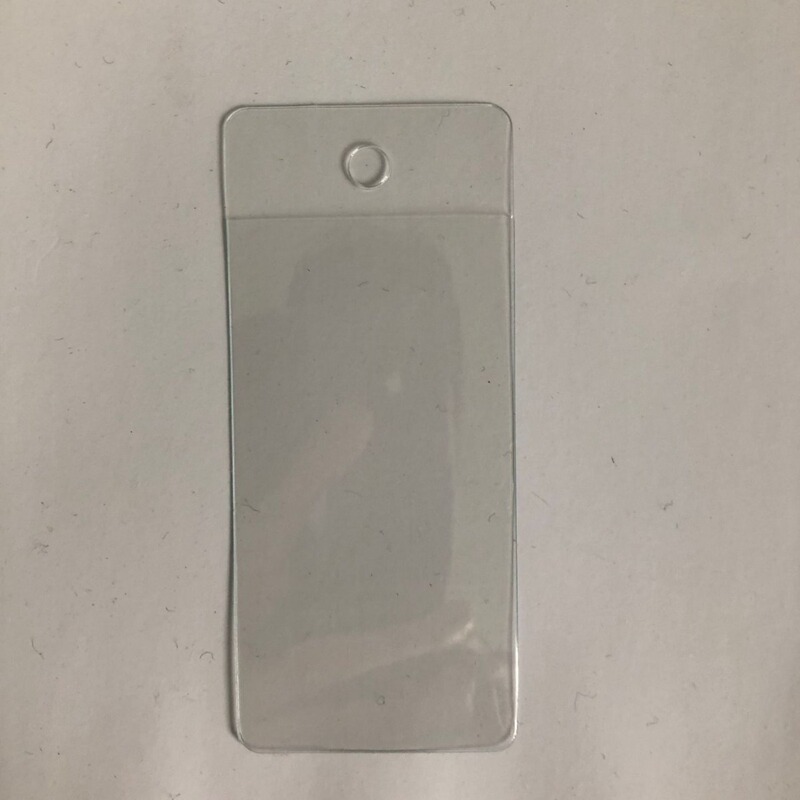 Transparent in stock PVC label tag bag flat button spare frosted plastic bag trademark mark label bag card holder