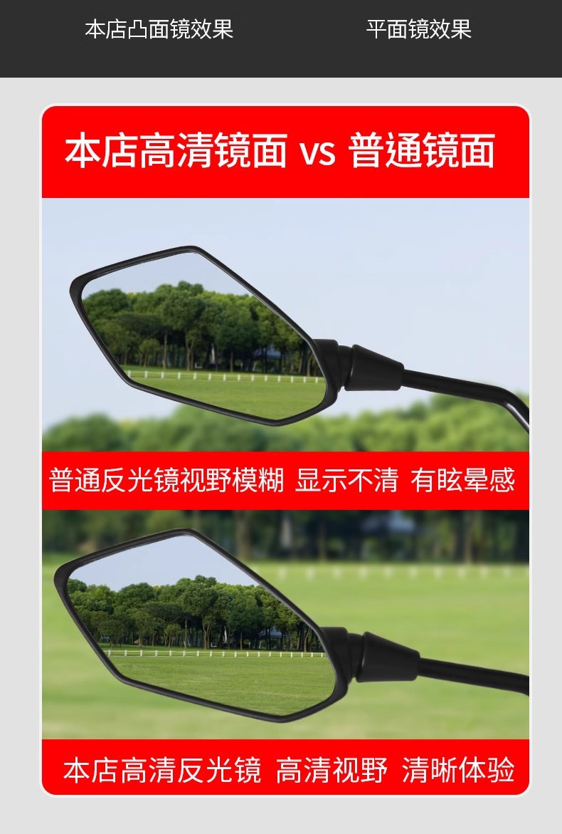 Electric Vehicle Rearview Mirror, Reflective Mirror, Universal Battery Vehicle, Large Field of View, Reversing Tram, Pedal Rearview Mirror, Tricycle