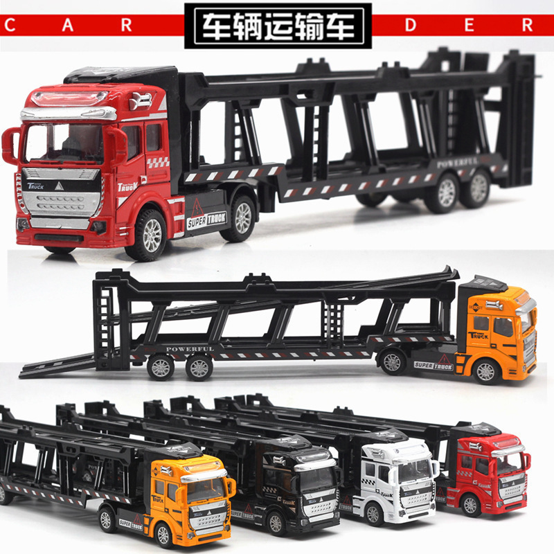 Modelo de aleación gran camión 1: 48 carro de transporte de dos pisos camión gran camión camión de transporte militar