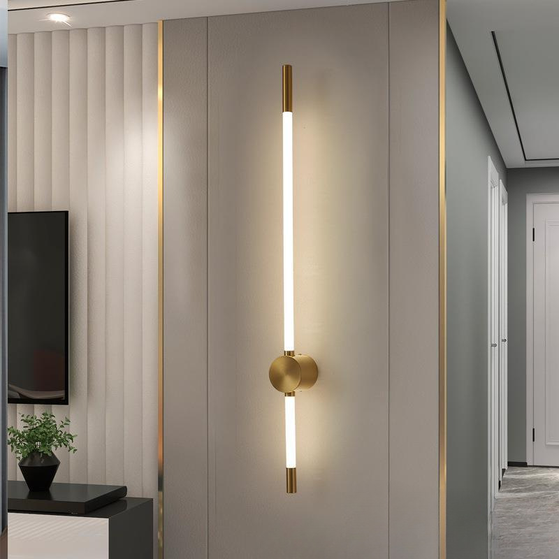Lámpara de pared larga minimalista dormitorio lámpara de noche moderna minimalista nórdico luz lámpara de pared de lujo sala de estar Hotel pared led lámpara de pared
