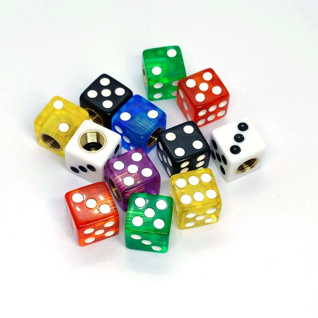 现货色子筛子骰子气门嘴帽 彩色气门盖气嘴盖轮胎帽 汽车改装阀帽