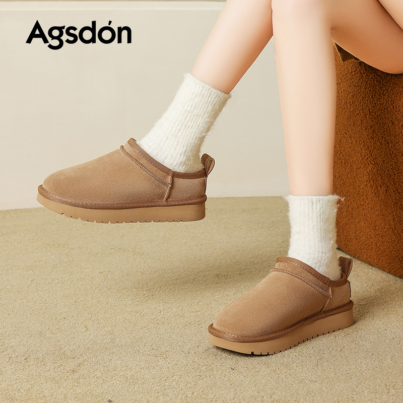 Botas de nieve de fondo grueso para mujeres 2025, nuevos zapatos de algodón de invierno gruesos con un pedazo de pan