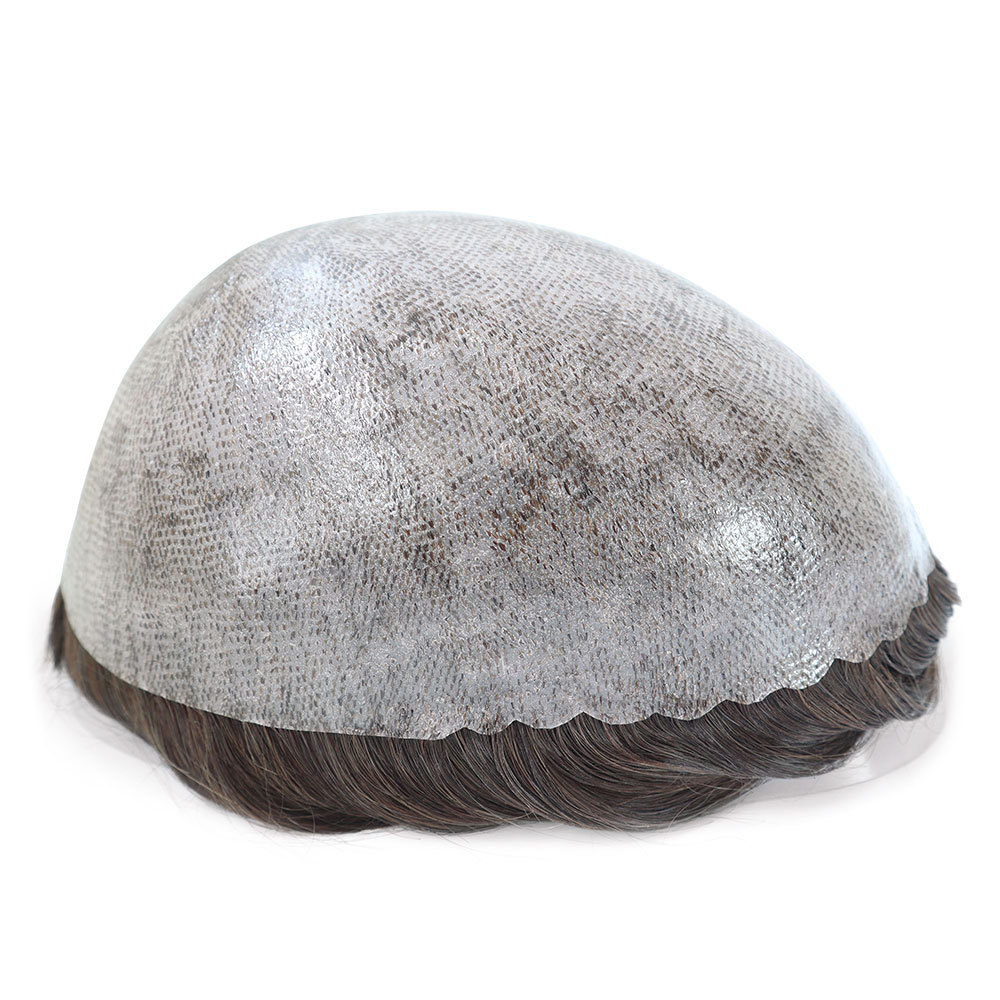 假发男士头顶补发块SKIN 针扎工艺男士假发块大量批发 结实耐用