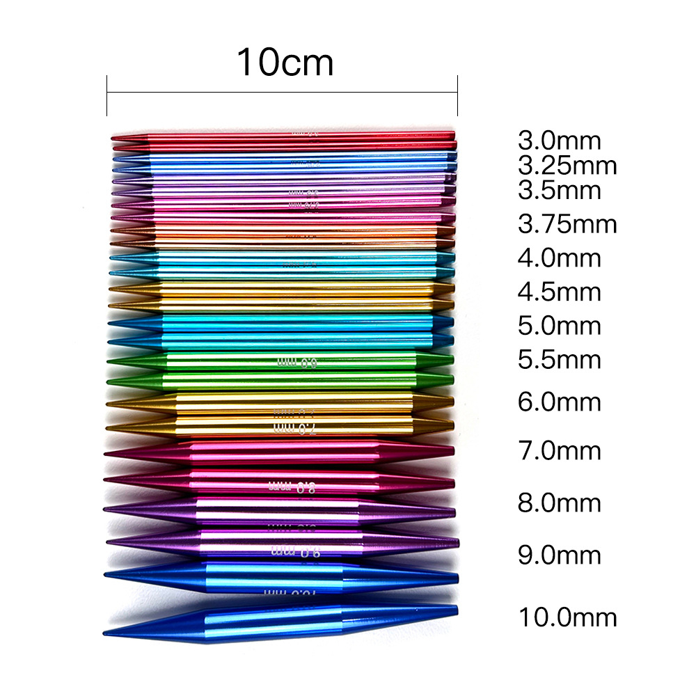 Agujas de suéter de tejido transfronterizo color grabado láser aguja de anillo desmontable aguja de anillo un conjunto de 13 paquetes de bolsa PU