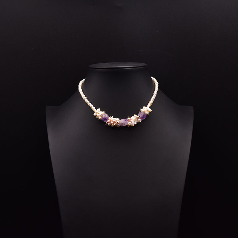 Barroco natural collar de perlas de agua dulce exquisita moda versátil cadena de clavícula para niñas accesorios accesorios accesorios al por mayor