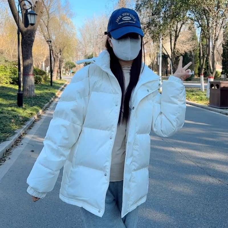 Piumino corto da uomo e da donna, stile invernale, con cappuccio spesso, stile da coppia, vestibilità ampia per figure minute_voghion.com