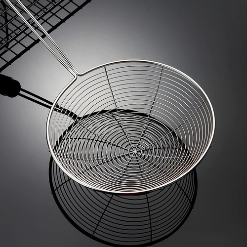 Platinum stainless steel colander, enlarged line colander, noodles kitchen tool, hot pot frying oil filter, oil grid colander