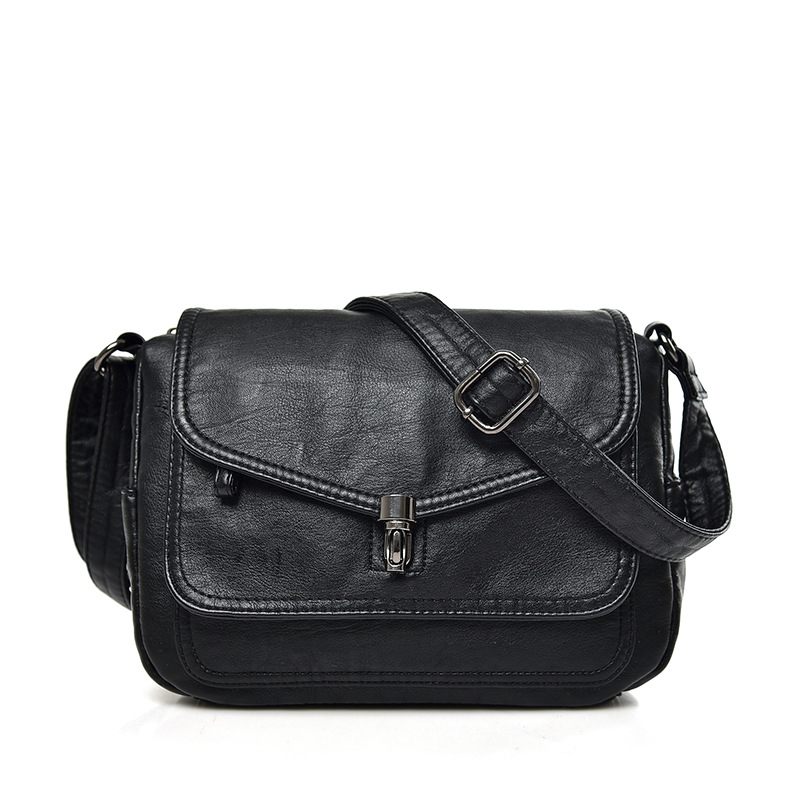 Messenger Bag High-quality Leather Crossbody Bag Three-layer Pocket Large-capacity Shoulder Bag Women's Fashionable Casual Bag_voghion.com