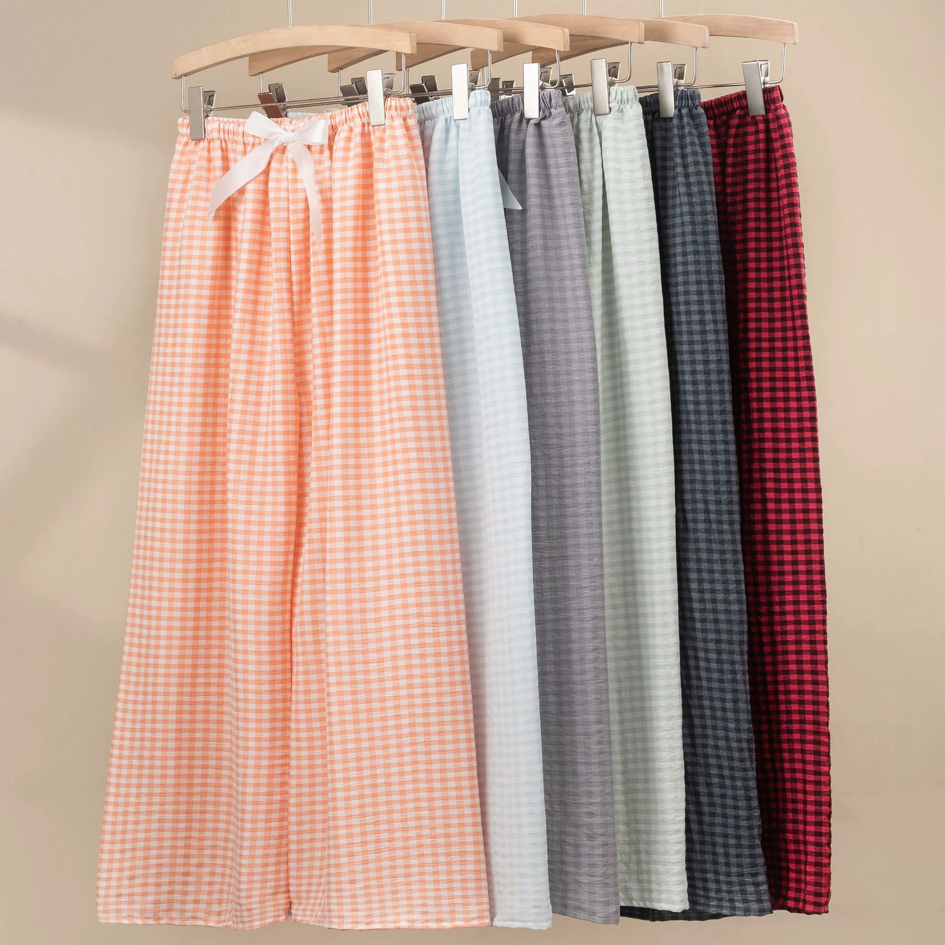 Облака хлопчатобумажные пижамы женские летние новые клетчатые домашние брюки