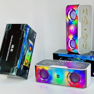 New colorful mecha small steel cannon Bluetooth speaker subwoofer multifunctional atmosphere light wireless charging Bluetooth audio