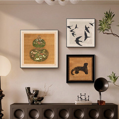 瓢箪福禄フランス式中古風装飾画高級感芸術客間レストラン掛け画緑レトロ玄関画