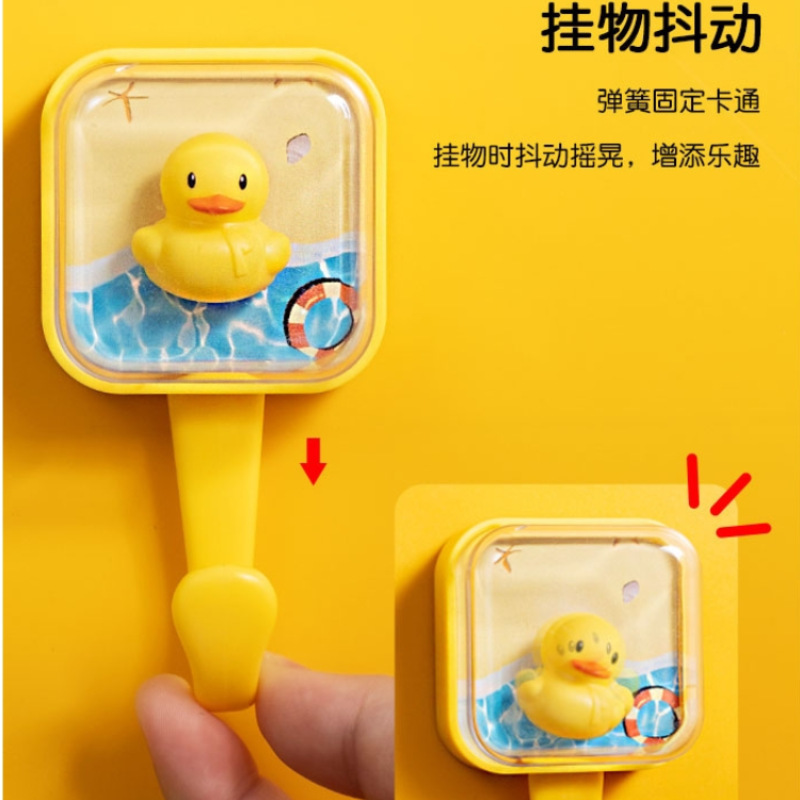 Cute Cartoon Hook Strong Adhesive Door Key Bag Creative Kitchen Seamless Sticker Bathroom Punch-free Wall Hanging