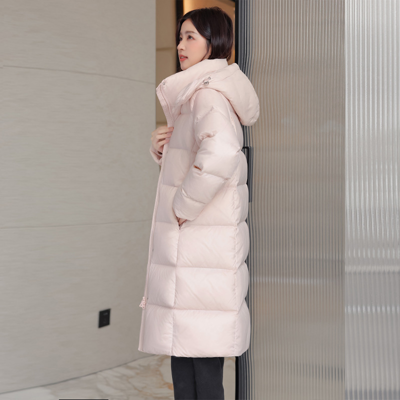 중간 길이의 여성용 다운 재킷 2025 겨울 신상 두꺼운 고급 한국 스타일 슬림 핏 방한 따뜻하고 멋진 패션 코트