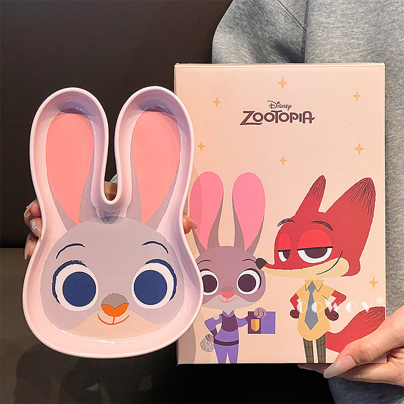 Zootopia Judy Ceramic Dinner Plate Home 2025 New High-Looking Children's Tableware Girl Birthday Gift