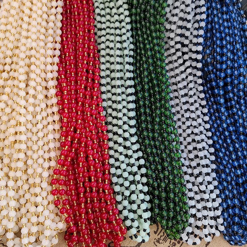 Beaded Sweater Necklace Pendant With Glass Beads Versatile Style_voghion.com