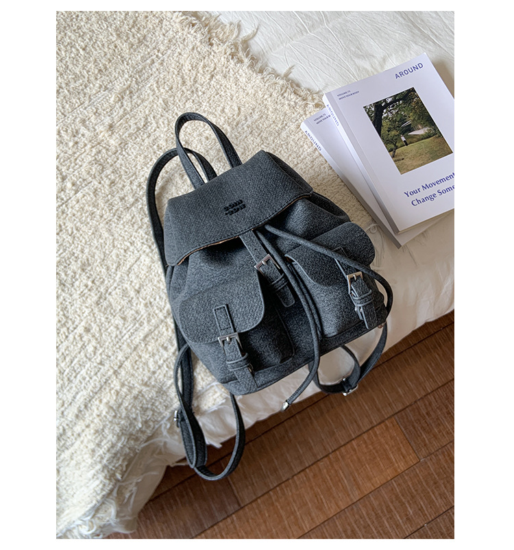 "College Style 2025 New Korean-style stylish mini Backpack, double pockets, lid style backpack, casual travel bag. undefined