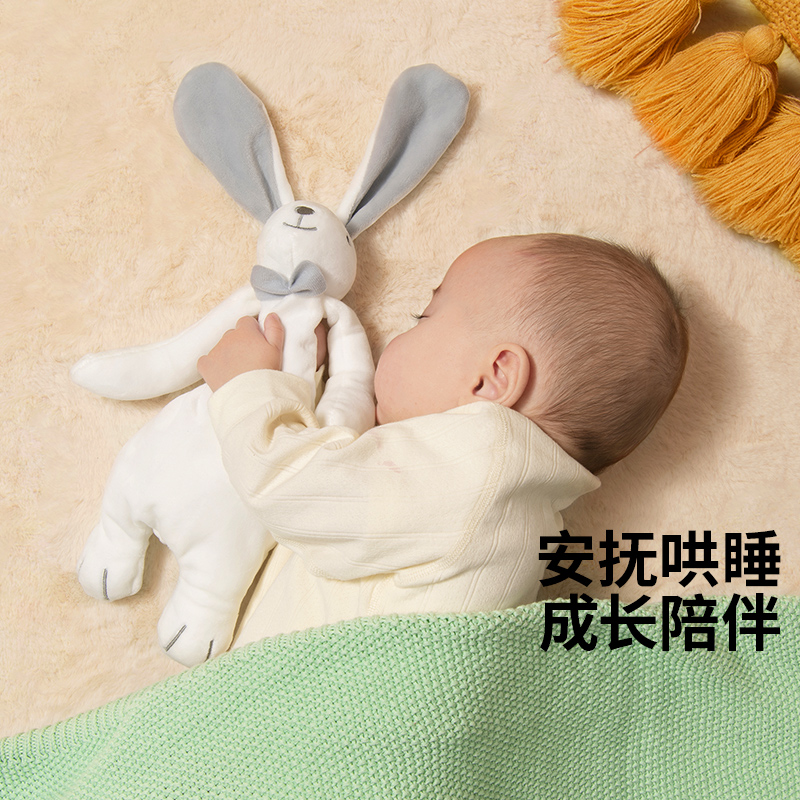 Cross-border baby rabbit comfort toy for sleeping, newborn soothing blanket, chewable plush toy for sleeping