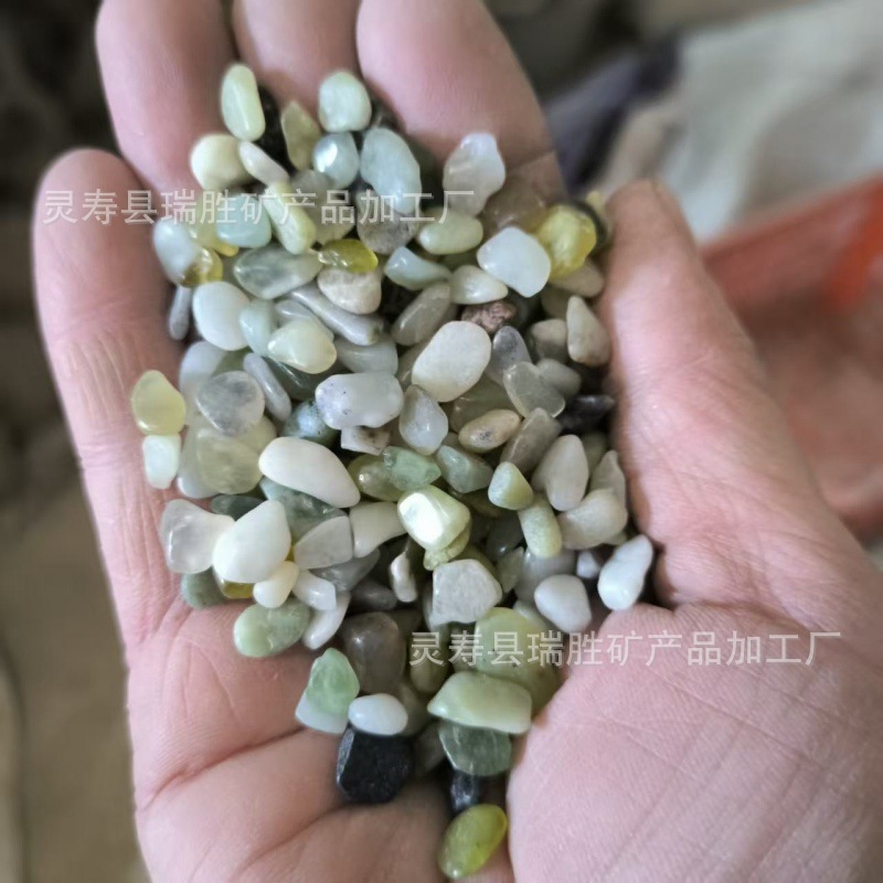 绿玉石 五彩玉石 现货供应汗蒸房用玉石粒 浴池鱼缸铺底用玉石粒