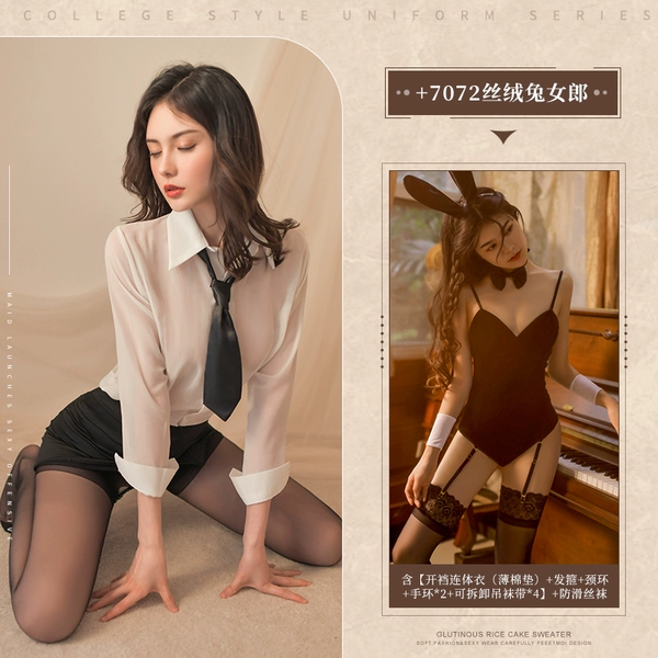 【Small breasts friendly ❤️】Secretary sends socks + bunny girl {Crotch open·Cotton pad}