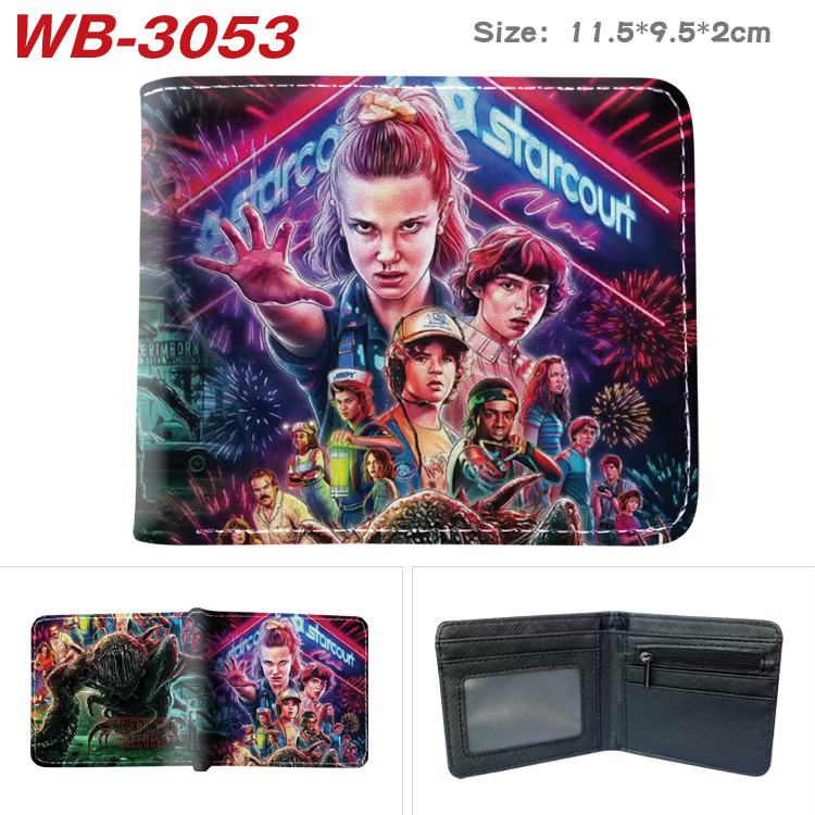 American Tv Series Stranger Story Peripheral Short Wallet Youth Unisex Folded Coin Purse Pu Leather Wallet Card Bag