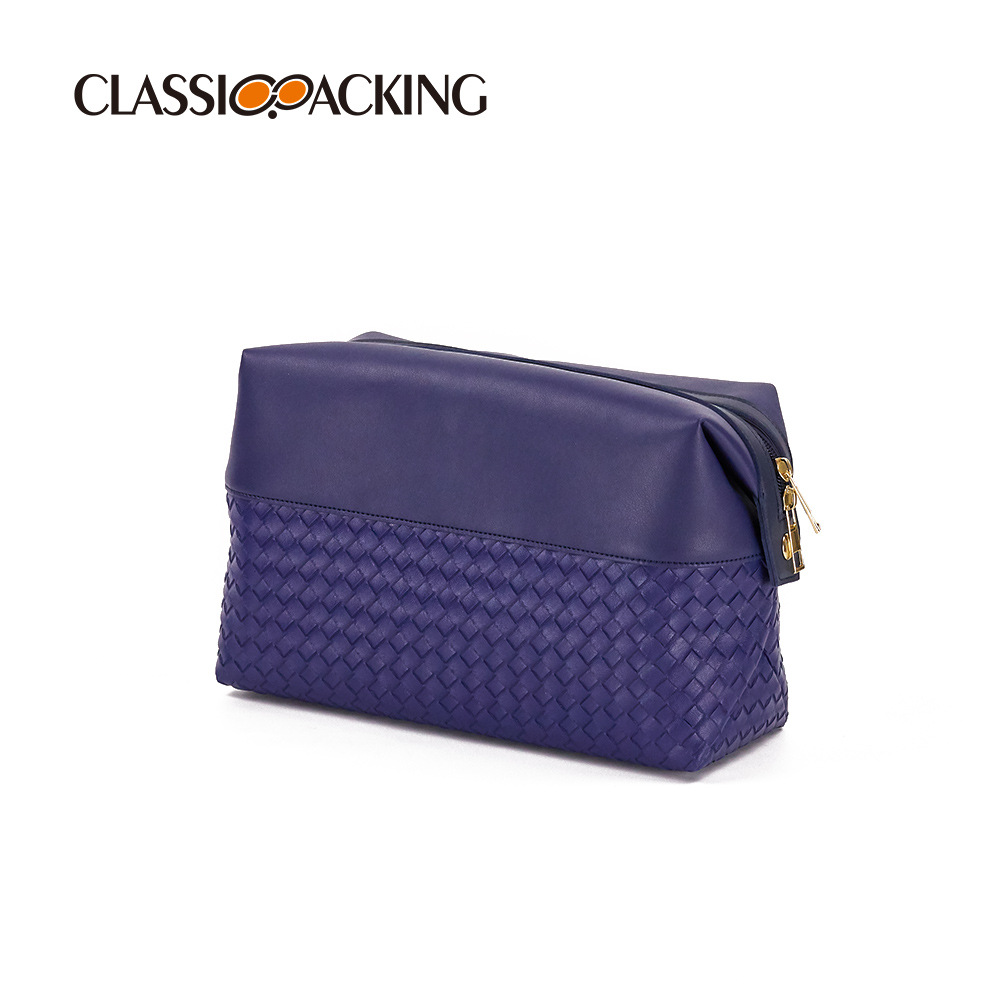 Europeo y Americano retro bolsa de cosméticos A Cuadros suministros cosméticos bolsa de almacenamiento bolsa de lavado a prueba de agua portátil para viaje de negocios impresión de la insignia