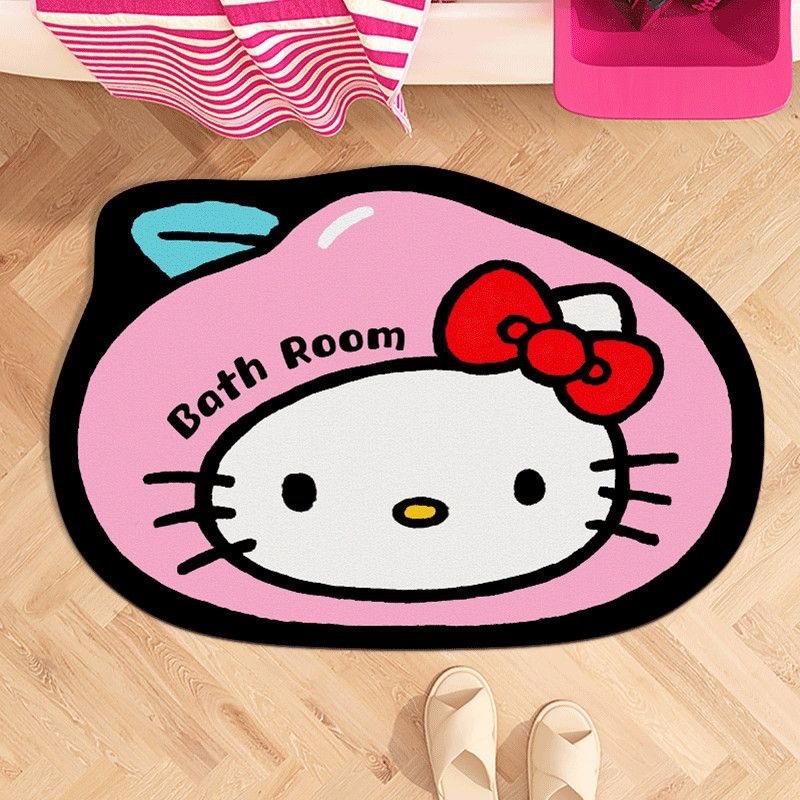 HelloKitty卡通硅藻泥地垫浴室吸水防滑脚垫卫生间耐脏易打理地垫|undefined