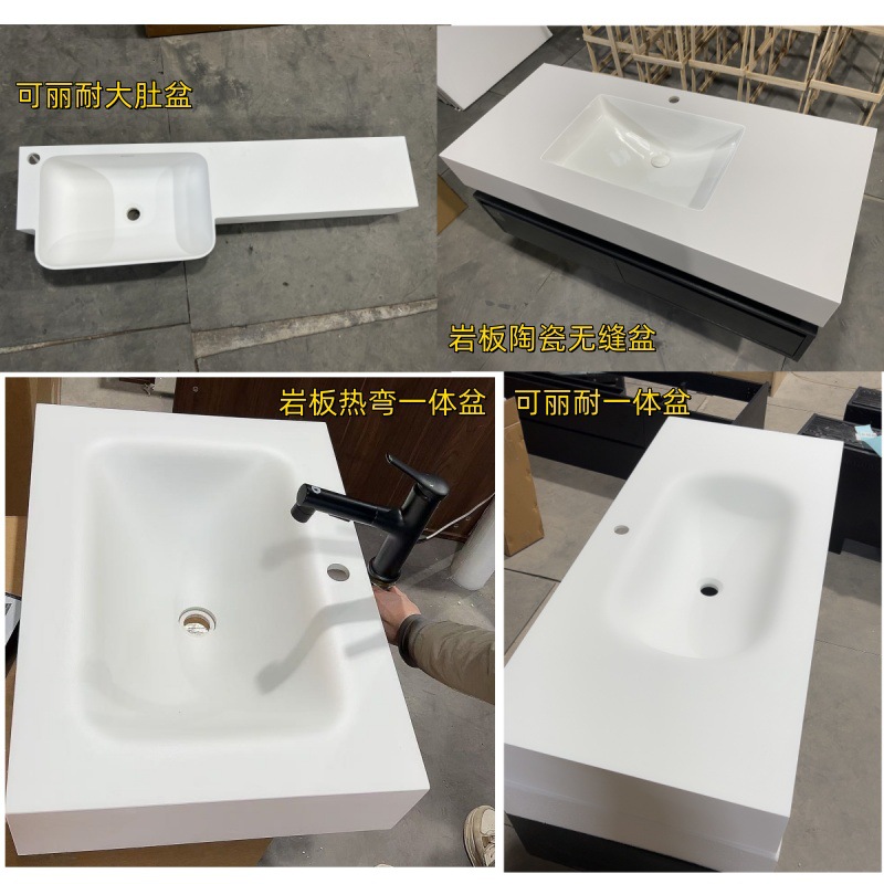 Washbasin Slate Hot-Bent Integrated Basin Bathroom Corian Washstand Balcony Basin Quartz Stone Pool Optional
