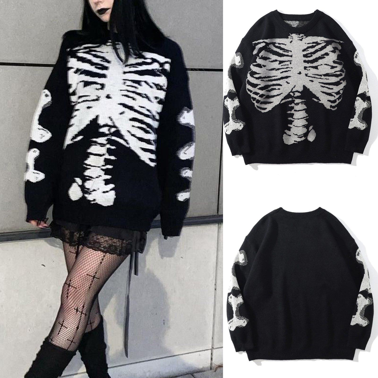 Women's Sweater Long Sleeve Sweaters & Cardigans Fashion Skull display picture 1