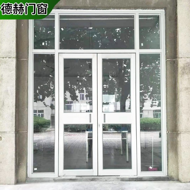 Jinan Manufacturer Processes Kfc-Style Aluminum Profile Restaurant Entrance Doors with Tempered Glass, Single Swing Doors, and Soundproofing