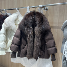 25冬季新款奢华貉子毛大毛领羽绒服女短款宽松加厚保暖皮草外套女