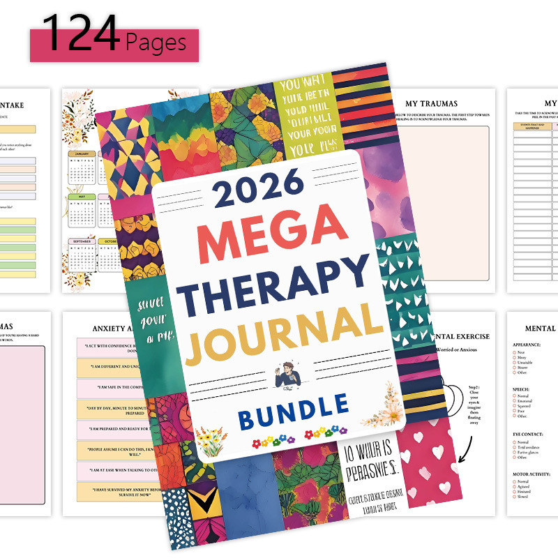 跨境新品 2026 MEGA THERAPY JOURNAL 2026年终极心理疗愈日志本|undefined