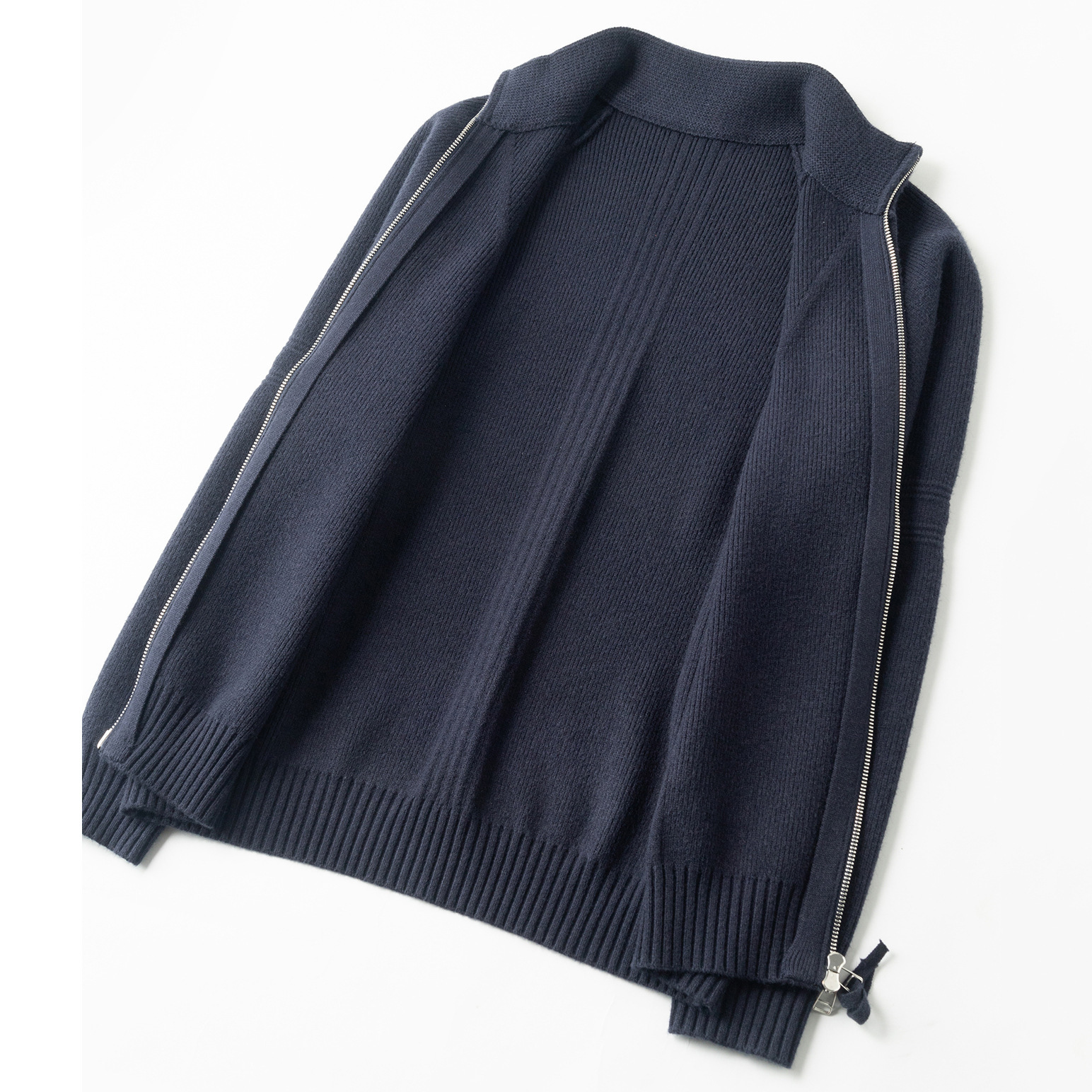 Explosiones transfronterizas de tamaño grande europeo cardigán chaqueta suéter de punto hombre lujo ligero negocio collar cremallera fábrica al por mayor