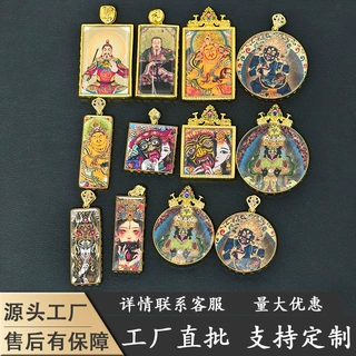 藏式随身唐卡钢化镜面自粘玻璃嘎乌盒各尺寸单双面款式佛牌吊坠