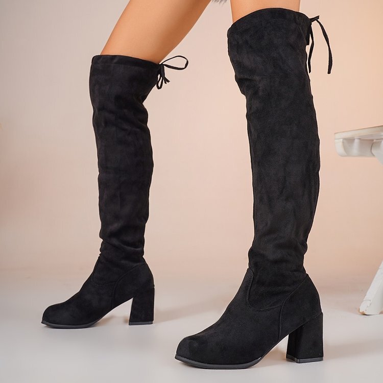 2025 New Autumn and Winter Large Size Over-The-Knee Boots for Women, Slim Elastic Boots, High Heels, High Boots, Thick Heel Boots 2025 New Autumn and Winter Large Size Over-The-Knee Boots for Women, Slim Elastic Boots, High Heels, High Boots, Thick Heel Boots
