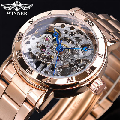 New T-winner European and American style women's fashion casual hollow mechanical movement manual mechanical watch
