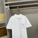 Milan Luxury Trend P Brand Pocket Triangle Logo Pique Cotton Polo Casual Commuting Business Versatile Base Breathable Short Sleeve