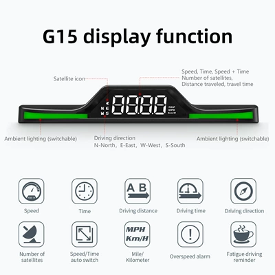 compass head-up instrument G11, Vehicle HUD - g15-high-definition-white-light-multifunctional-gps-head-up-display-compatible-with-all-car-models