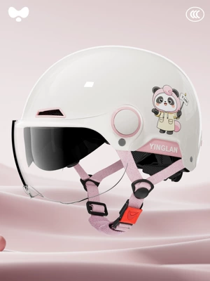 Universal Cute Winter Warm — Motosiklet kaskı (dəbilqə) - 3c-pink-bubble-bear-double-mirrors-inside-and-outside-class-a-new-national-standard-one-size-fits-all