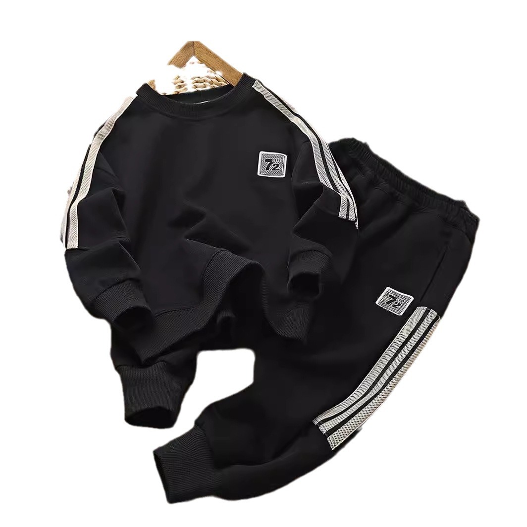Traje para niños 2024 primavera y otoño nuevo estilo ropa para niños traje para niños versión coreana estilo occidental suéter para niños grandes pantalones suéter traje de dos piezas