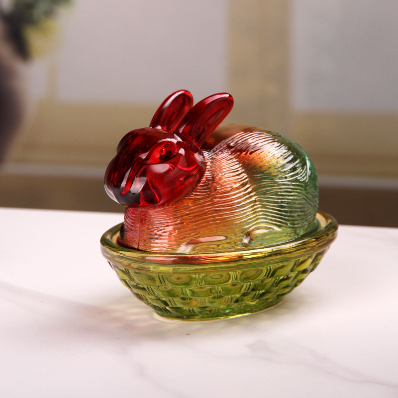 Creative Jade Rabbit Storage Jar Glass Candy Jar Small Item Storage Container for Dried Fruits, Snacks, Coffee Beans, Rabbit Decorative Ornament Creative Jade Rabbit Storage Jar Glass Candy Jar Small Item Storage Container for Dried Fruits, Snacks, Coffee Beans, Rabbit Decorative Ornament