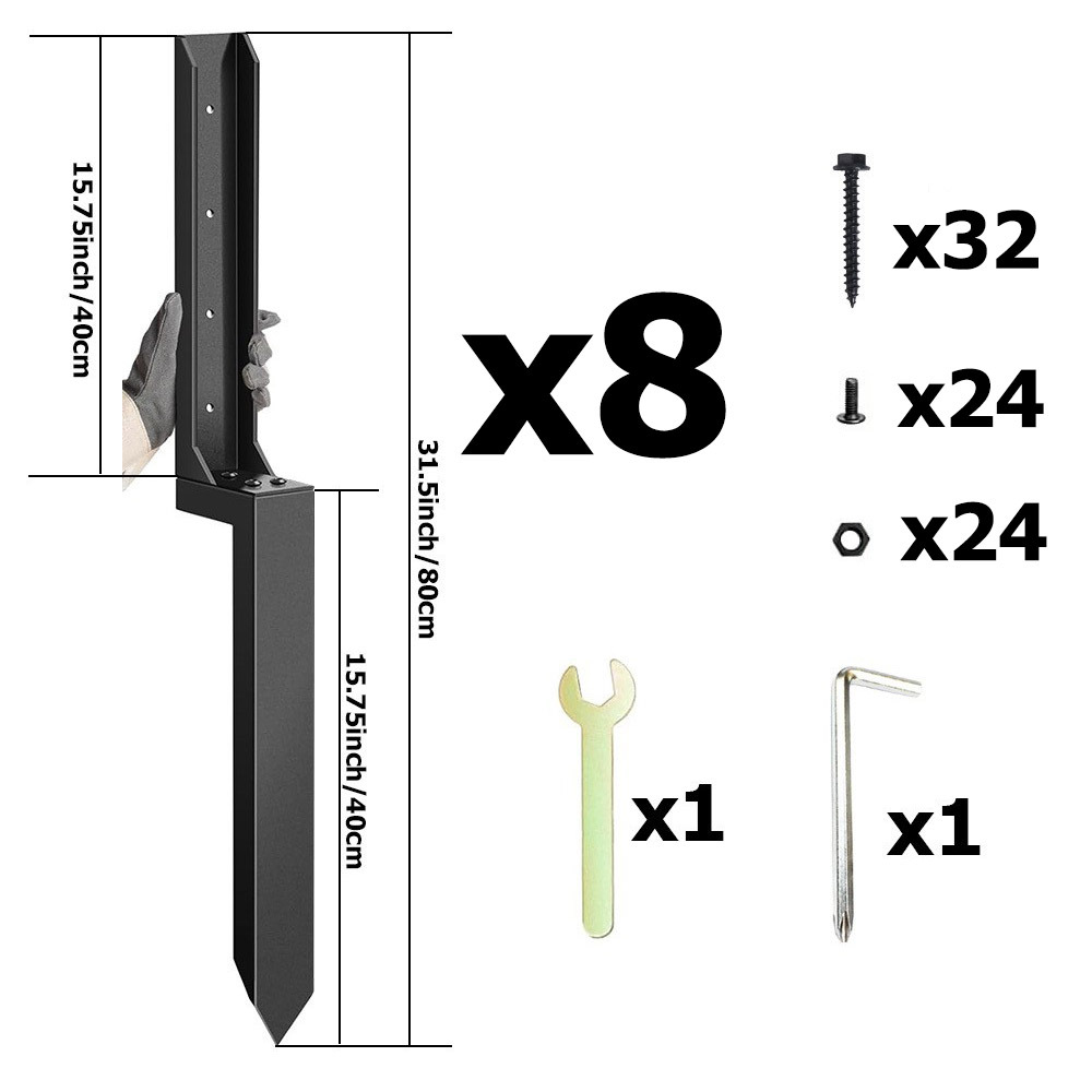 Kit de Anclaje de Reparación de Postes para Cercas y Jardín