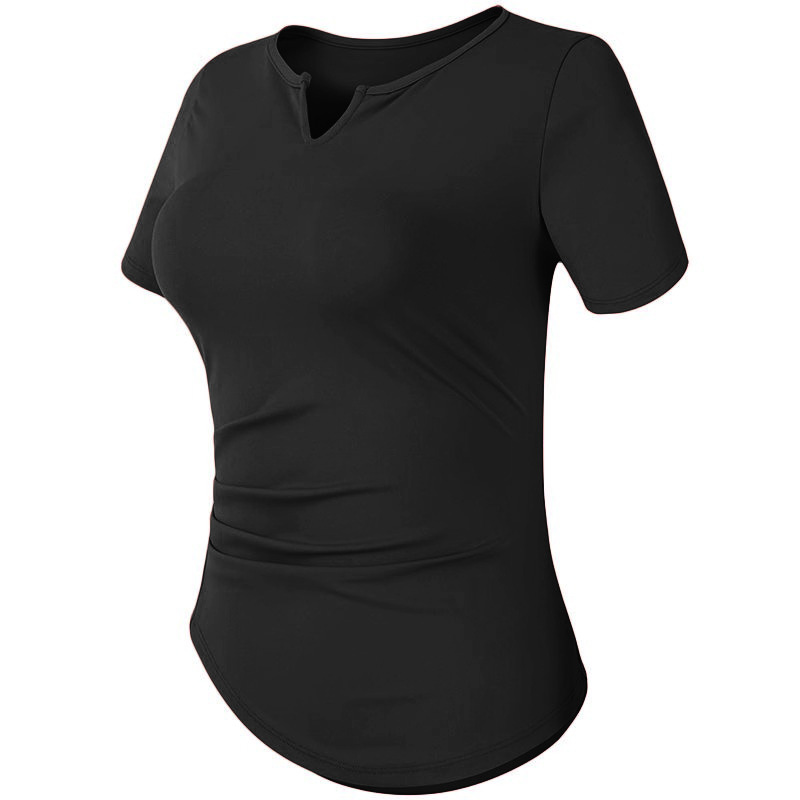 Top de yoga de mujer cintura plástica entrenamiento profesional de Pilates correr deportes de secado rápido camiseta de fitness de mangas cortas verano