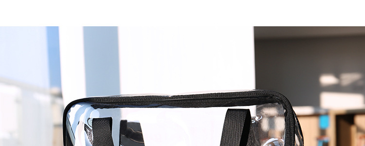 Transparent PVC Tote Bag Large Capacity Waterproof Zippered Jelly Bag Foldable Storage Handbag preparation