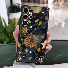 适用三星S25/S24手机壳鎏金日光里的宇宙GalaxyS23直边硅胶TPU软