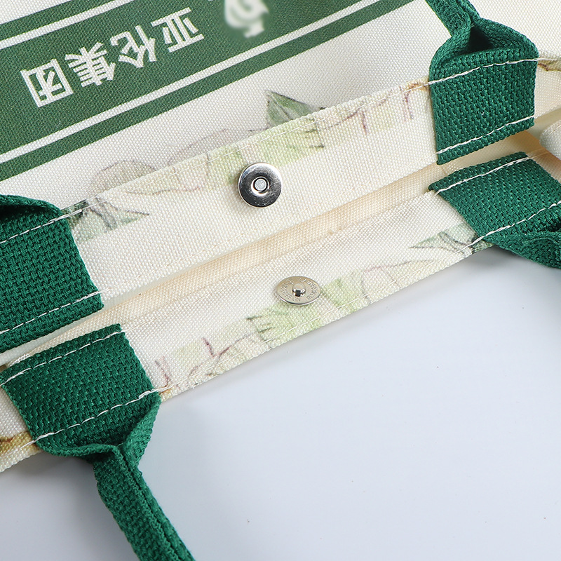 Bolso de tote de lona portátil tridimensional, logotipo impreso personalizado, publicidad, compras de gran capacidad, bolsa de regalo de lona cultural y creativa