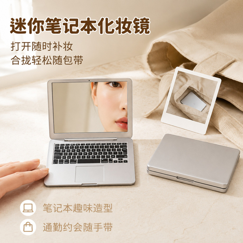 Mini Portable Mirror Creative Apple Laptop Shape Portable Foldableing Small Makeup Mirror Mac Mirror Mini Portable Mirror Creative Apple Laptop Shape Portable Foldableing Small Makeup Mirror Mac Mirror