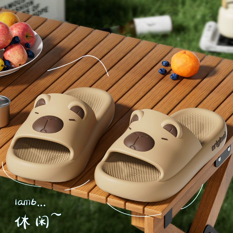 Новые тапочки для мальчиков 2025, новые летние мультяшные милые домашние тапочки для дома, нескользящие, семейные тапочки