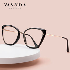 WB605 new anti-blue light glasses TR90 cat eye frame flat mirror metal spring leg ins trendy frame for women