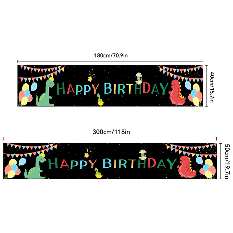跨境新款生日横幅涤纶派对道具气球场景装饰布置生日挂布背景布|undefined
