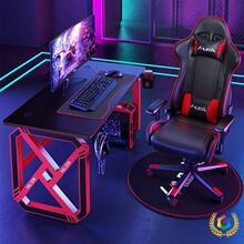 网吧电竞桌宿舍电脑桌台式电脑桌学生出租屋简约一体双人办公桌子